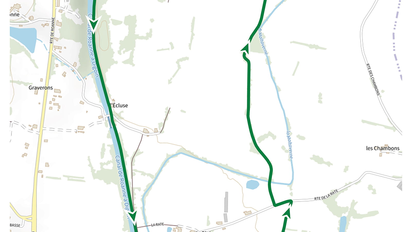 Itinéraire VTT : circuit 1 vert, base Briennon