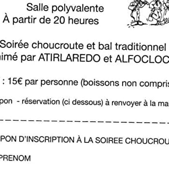 Soirée choucroute et bal trad-Pouilly en Auxois - POUILLY-EN-AUXOIS