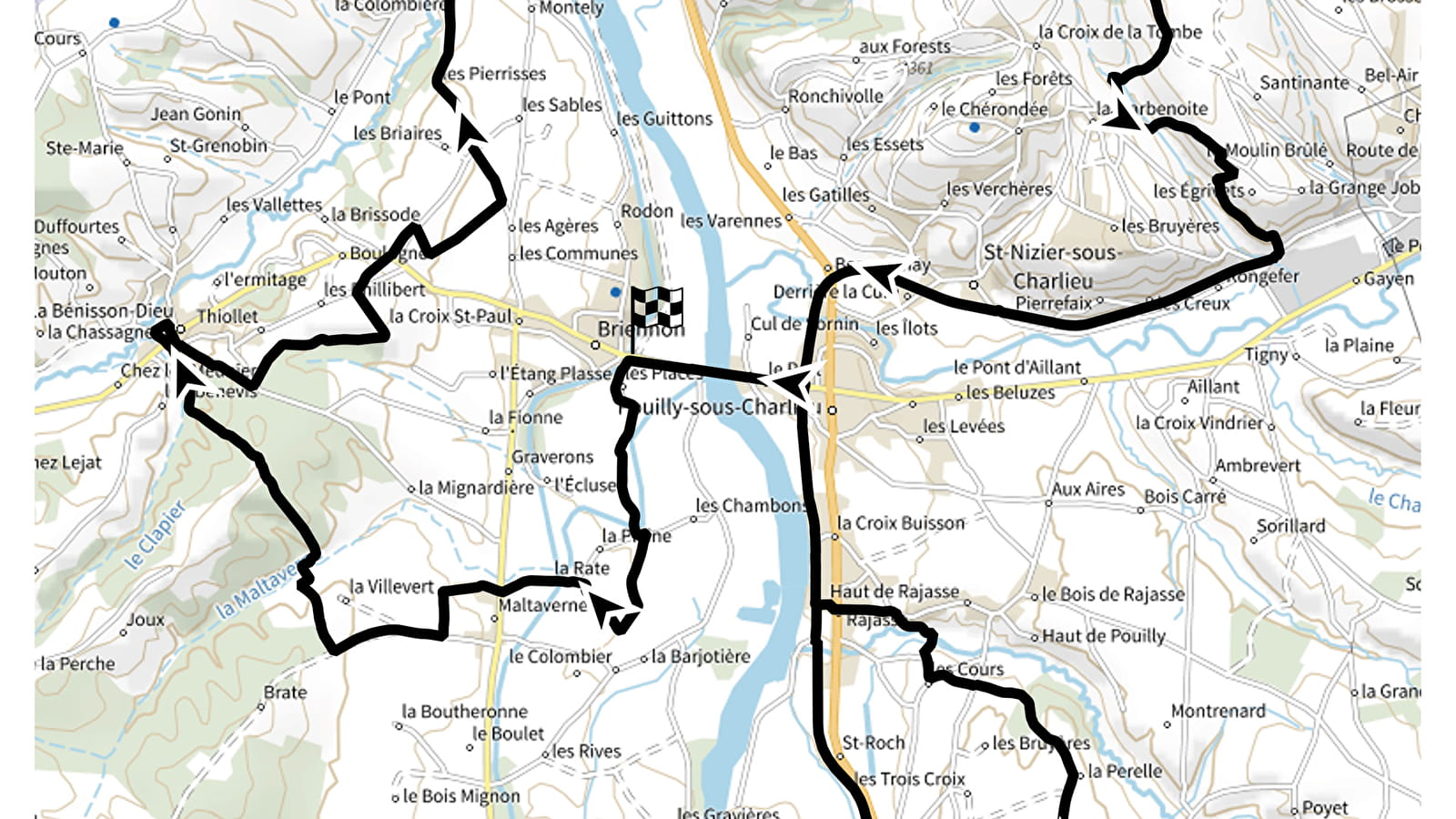 Itinéraire VTT : circuit 6 noir, base Briennon