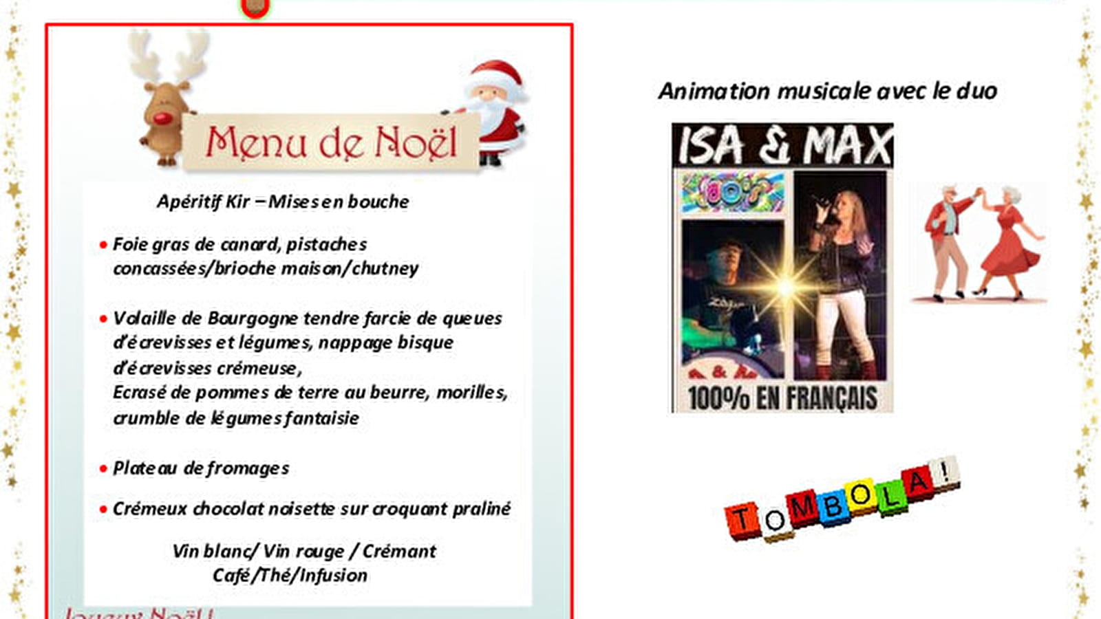 Repas dansant de Noël- Vandenesse en Auxois