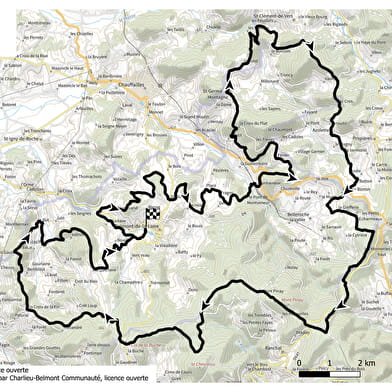 Itinéraire VTT : circuit 24 noir, base Belmont-de-la-Loire